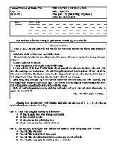 Đề thi học kỳ I môn Toán + Tiếng Việt Lớp 4 - Năm học 2015-2016 - Trường TH Số 2 Hoài Tân